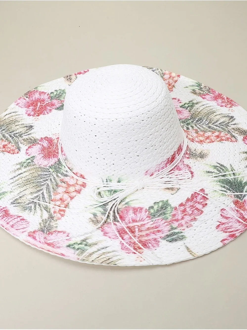 Floral Print and White Sun Hat